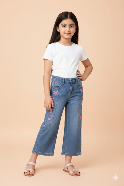 Butterfly Blossoms Denim Pant