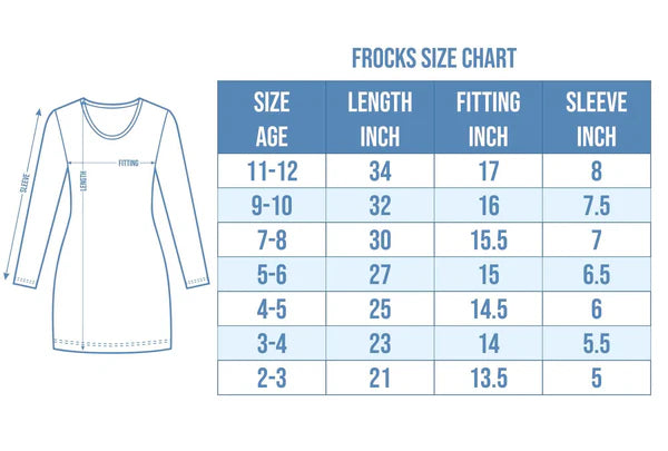 Lavender Lace Summer Frock Size Chart