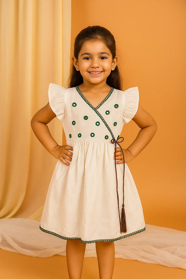 V neck lawn frock