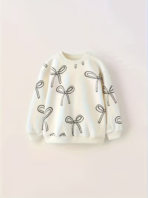 Cute Bow Print Sweatshirt