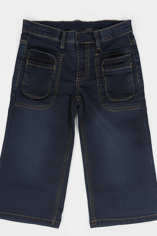 Extra Pockets Dark Blue Denim Pant