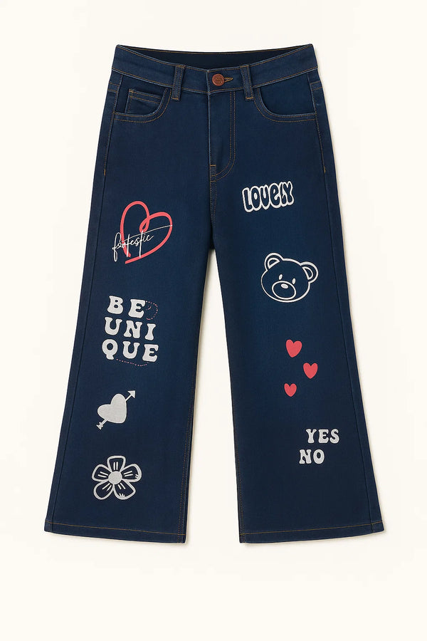 Sweet Style Flapper Denim Pant