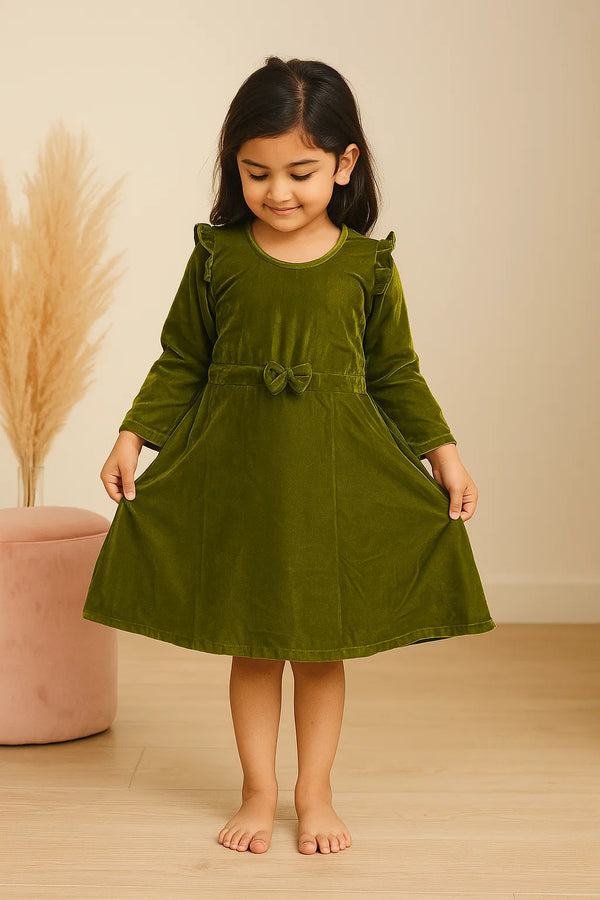 Lush Leaf Velvet Frock