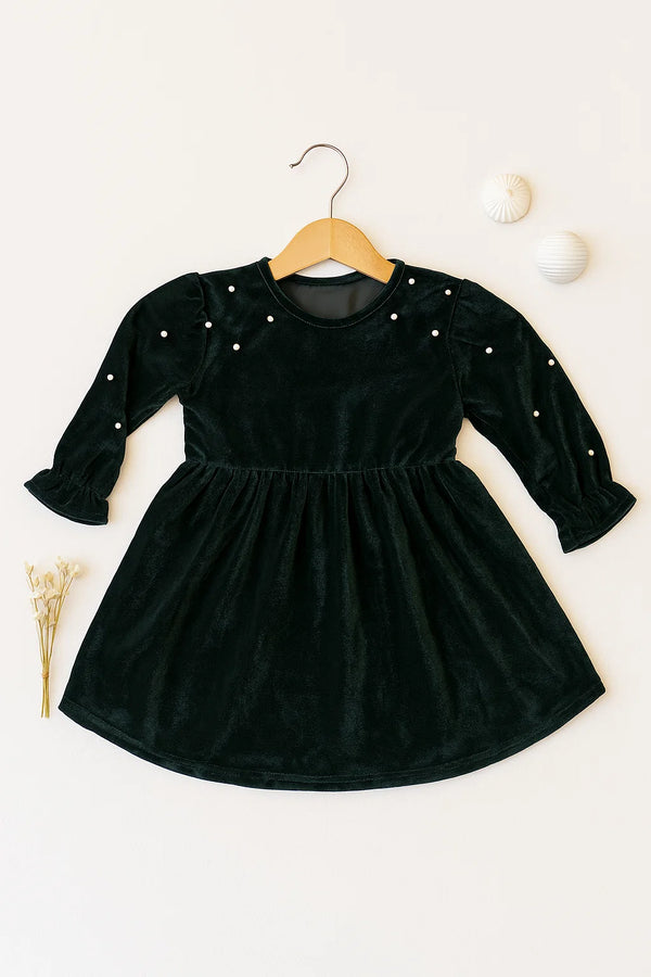 Pearls Velvet Princes Frock