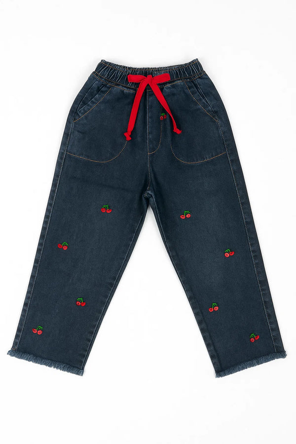 Red Cerry Elastic Denim Pant
