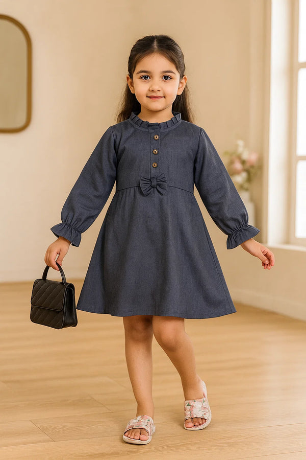 Starlit Bow Denim Frock