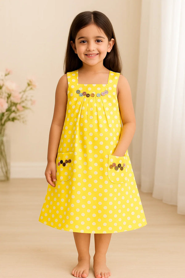 Polkadot Multi button Frock