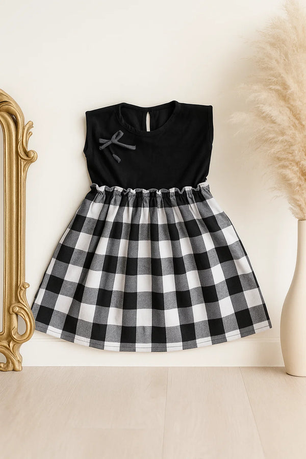 Black check Corduroy Frock