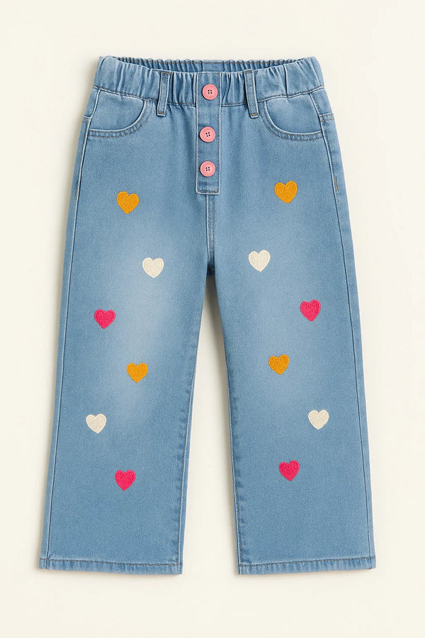 Decorate Heart Denim Pant